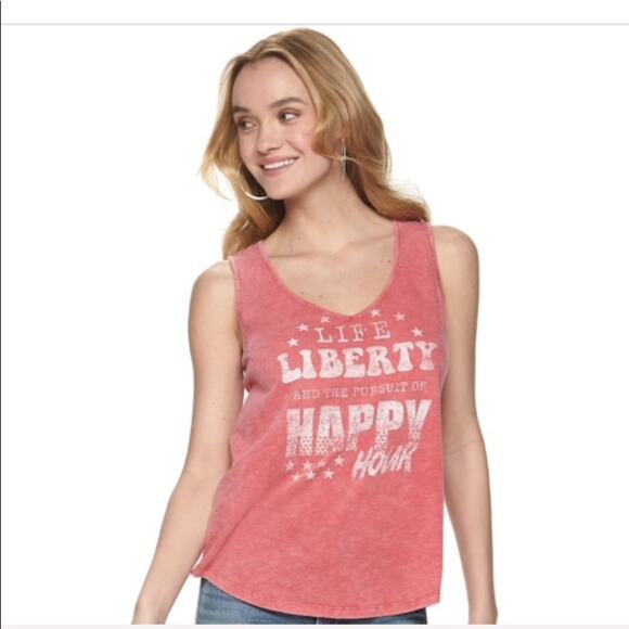 Rock & Republic "Life, Liberty, Happy Hour tank - Picture 2 of 7